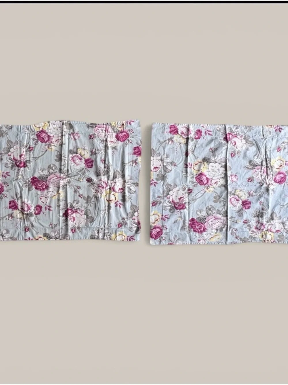 Pottery Barn Floral Pillowcase Sham Set   (4)  Roses Cotton Cottage Vintage